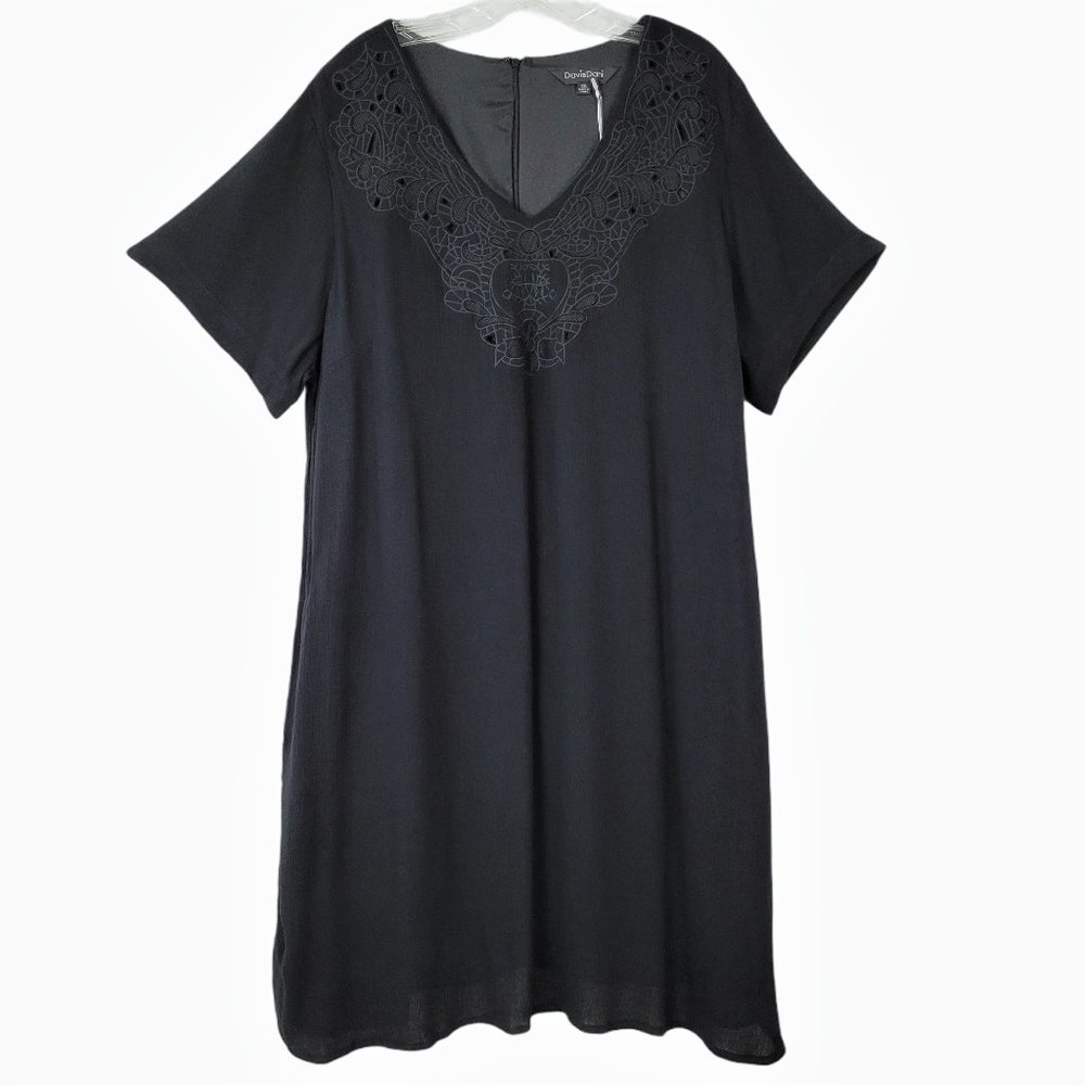 Davi & Dani Dress Women's 2XL Pockets Black Goth Witchy Minimalist Casual